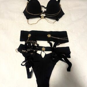 Honey Birdette Roneet Set in Black